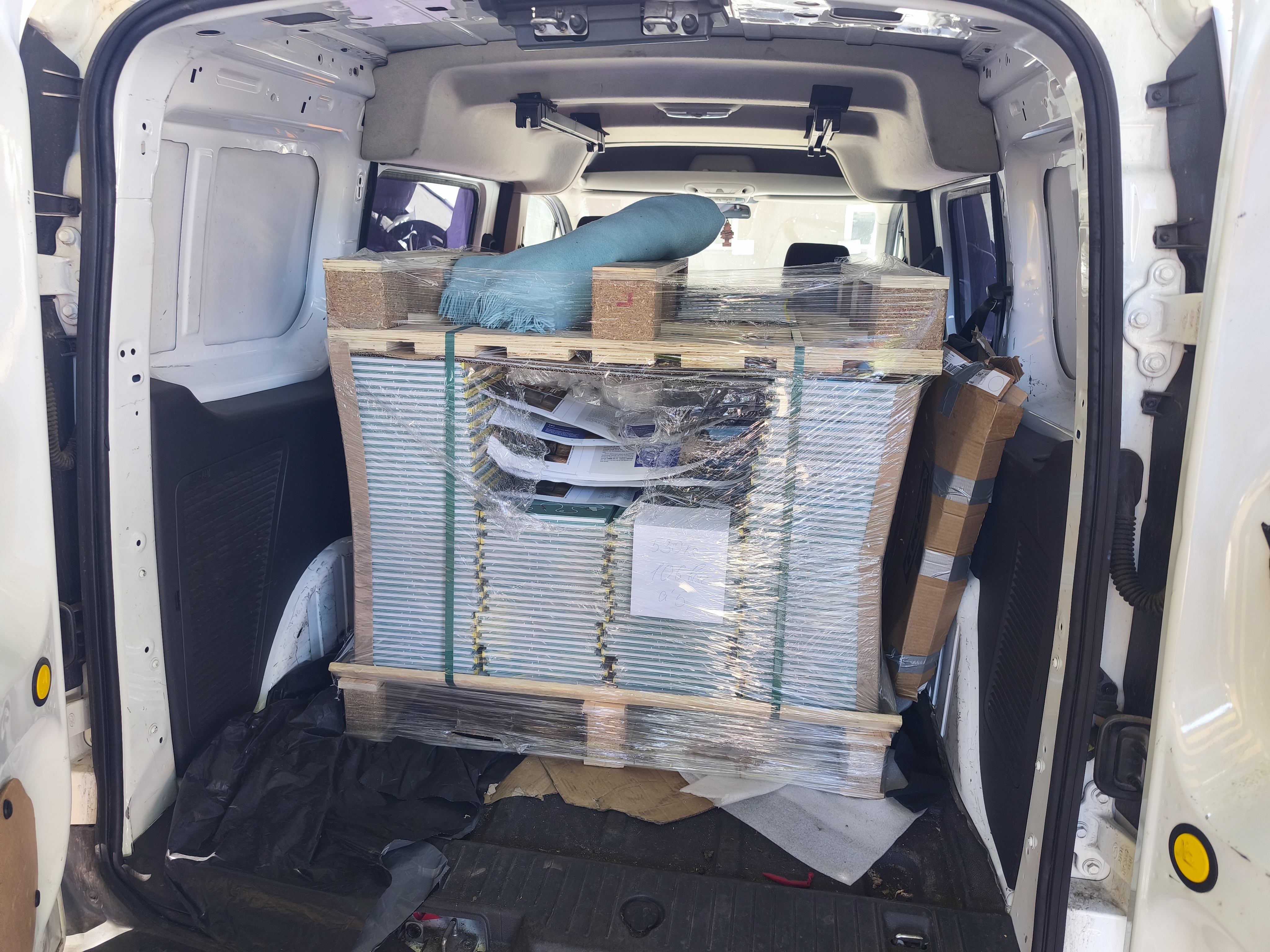 Look into the van with a load of 500 books.